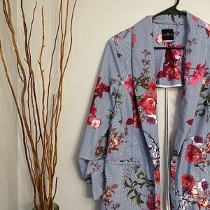 Floral Striped Blazer